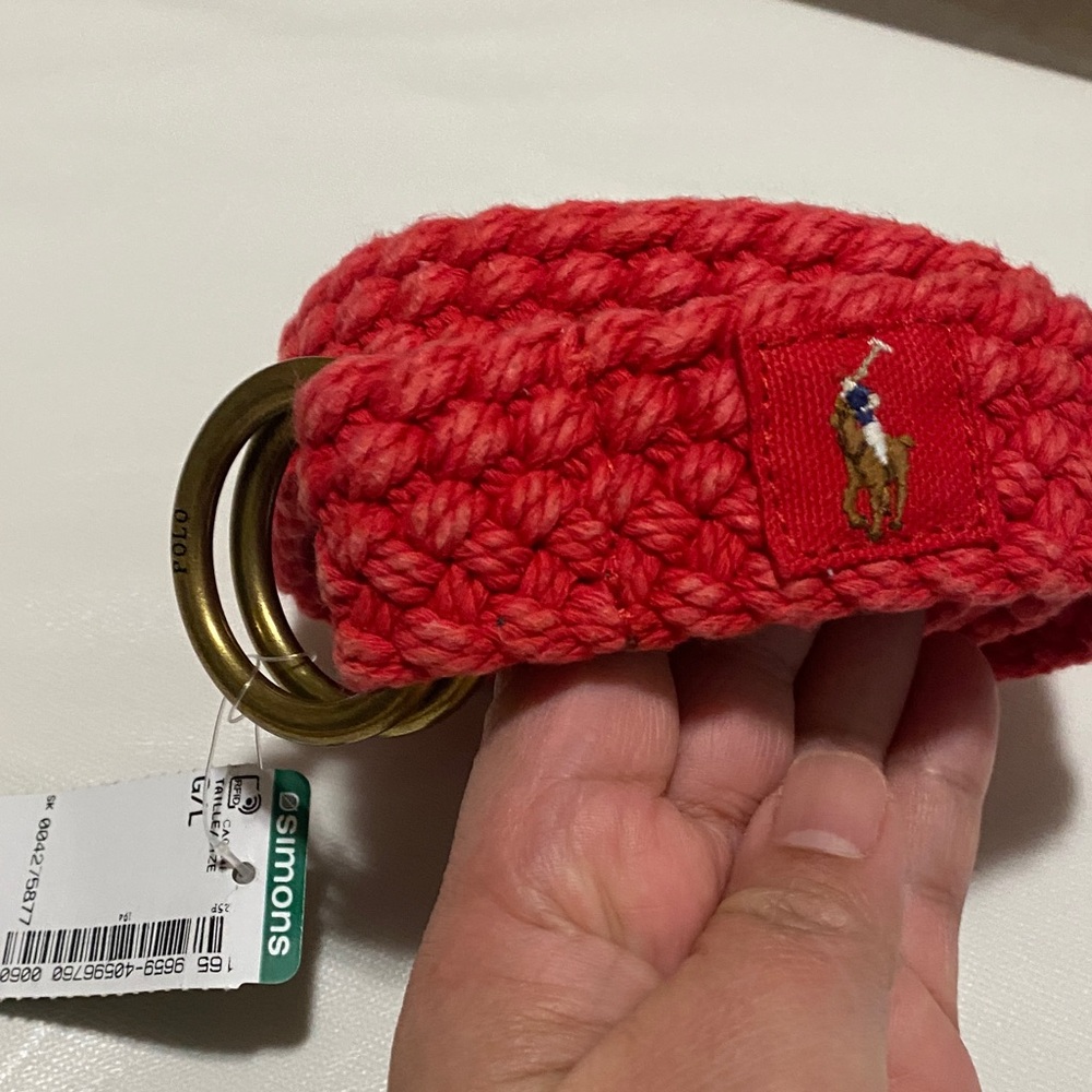 BNWT Ralph Lauren Red Woven Belt - Large